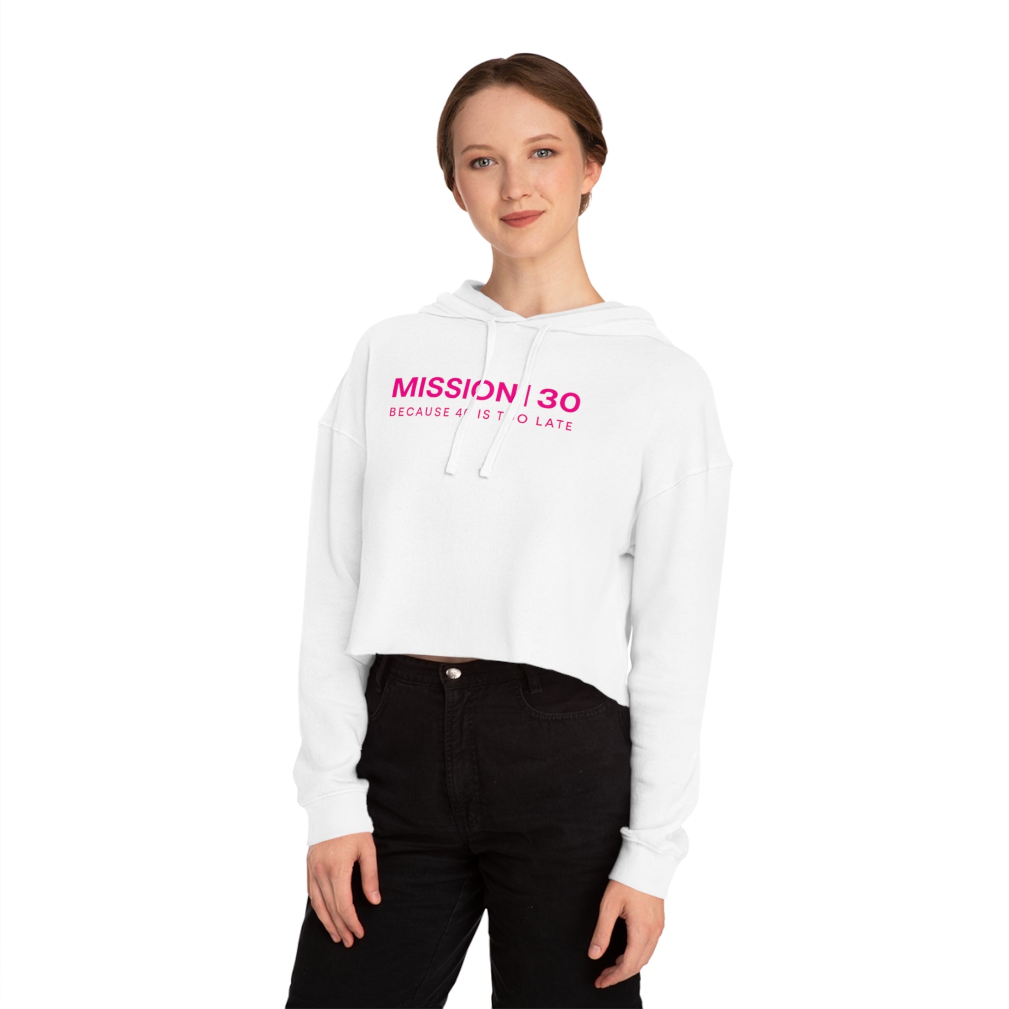 Pink Ribbon Women's Cropped Hoodie - Breast Cancer Awareness Collection