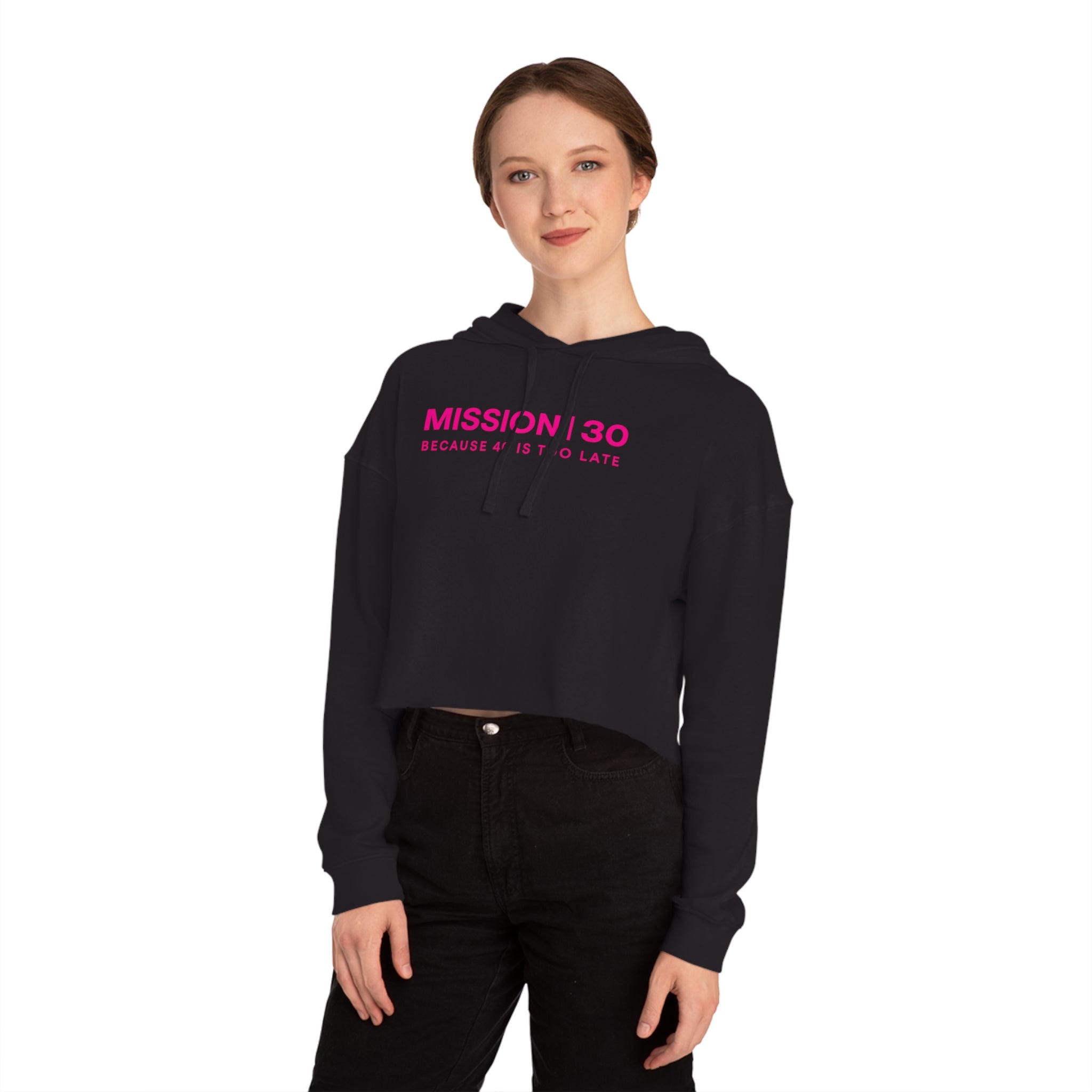 Pink Ribbon Women's Cropped Hoodie - Breast Cancer Awareness Collection