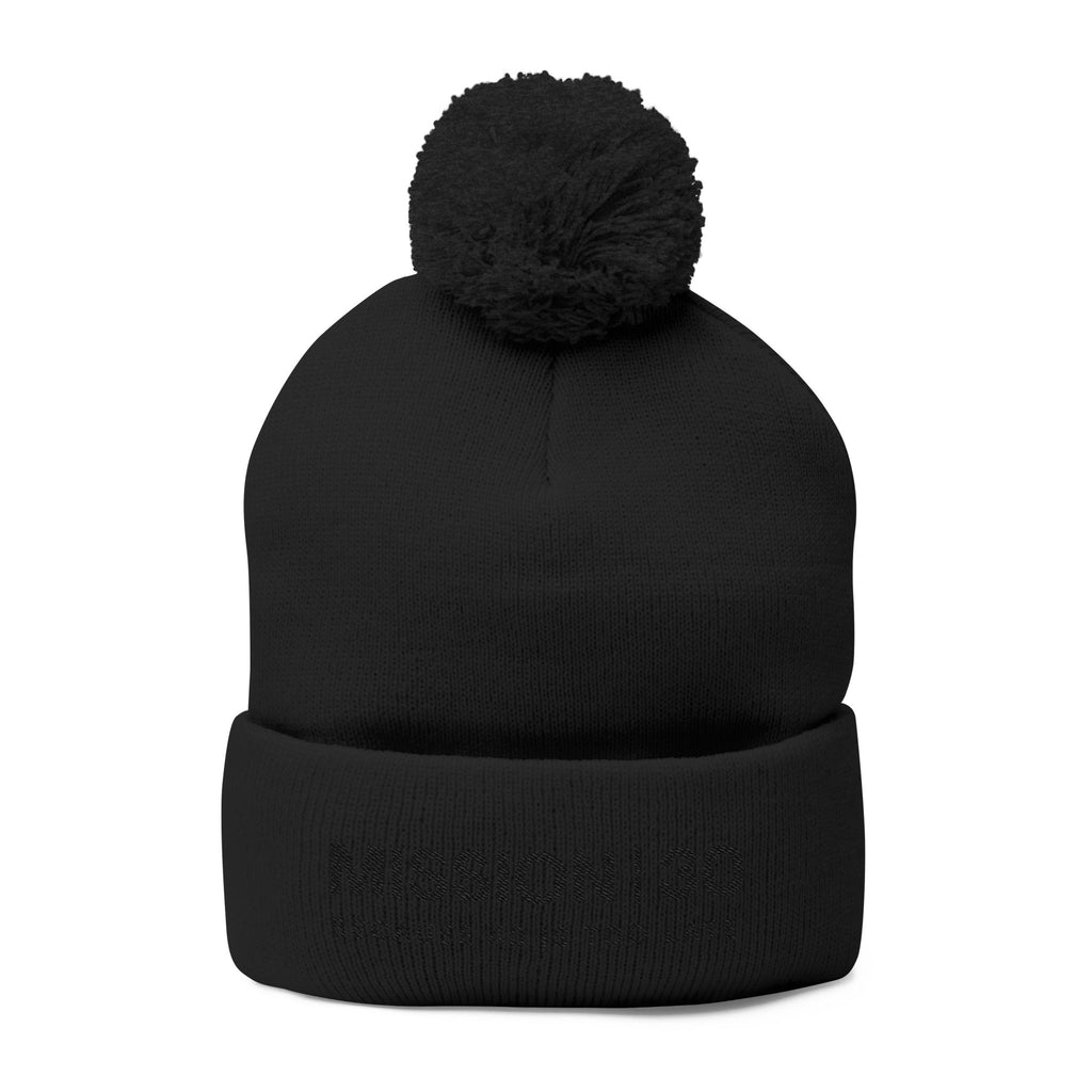 Mission 30 Embroidered Pom-Pom Beanie — "Because 40 Is Too Late" Knit Cap