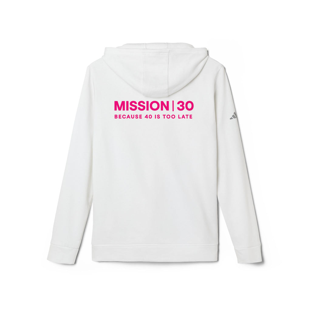 Mission 30 Hoodie — "Because 40 Is Too Late" Motivational Zip-Front Hoodie