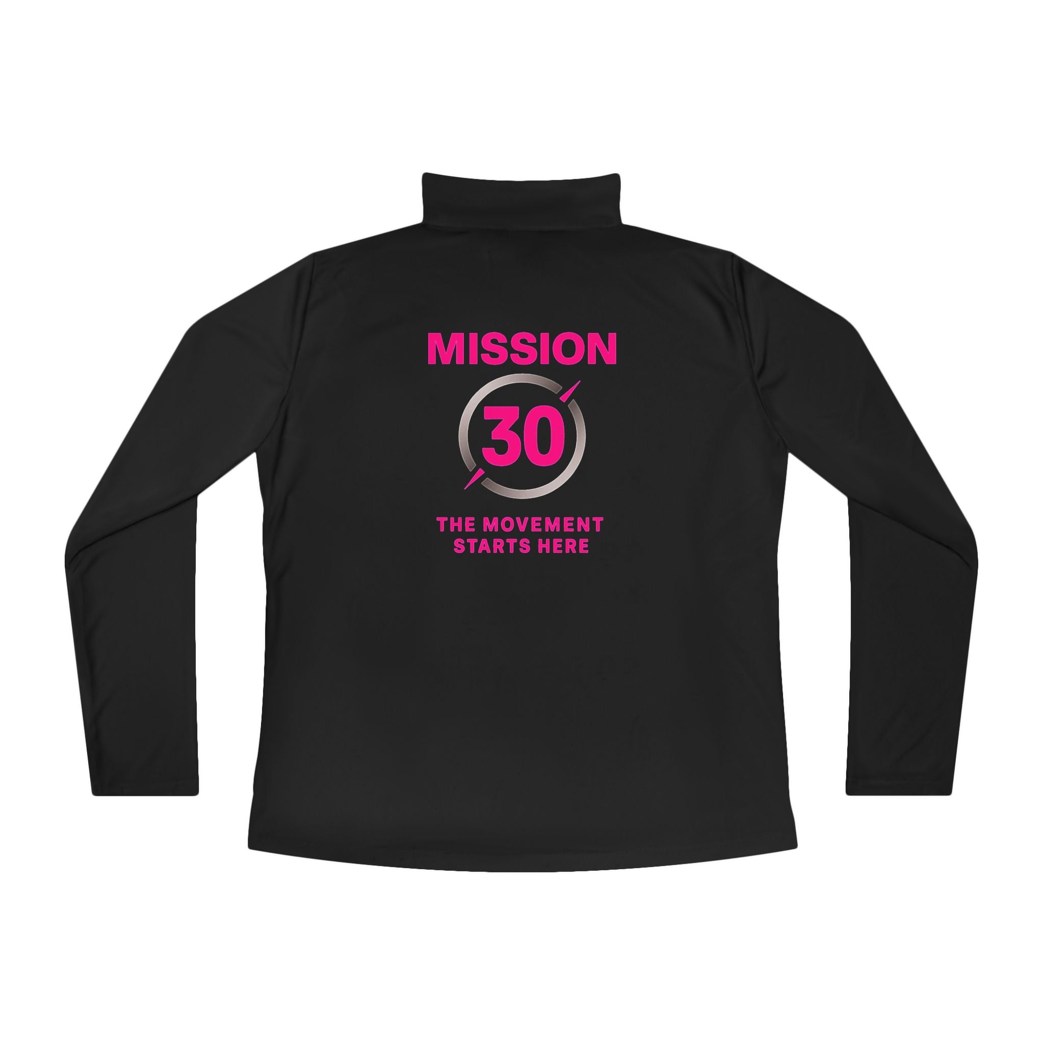 Mission 30 Lightweight Ladies Quarter-Zip Pullover — 'The Movement Starts Here' Women's Fitness Top