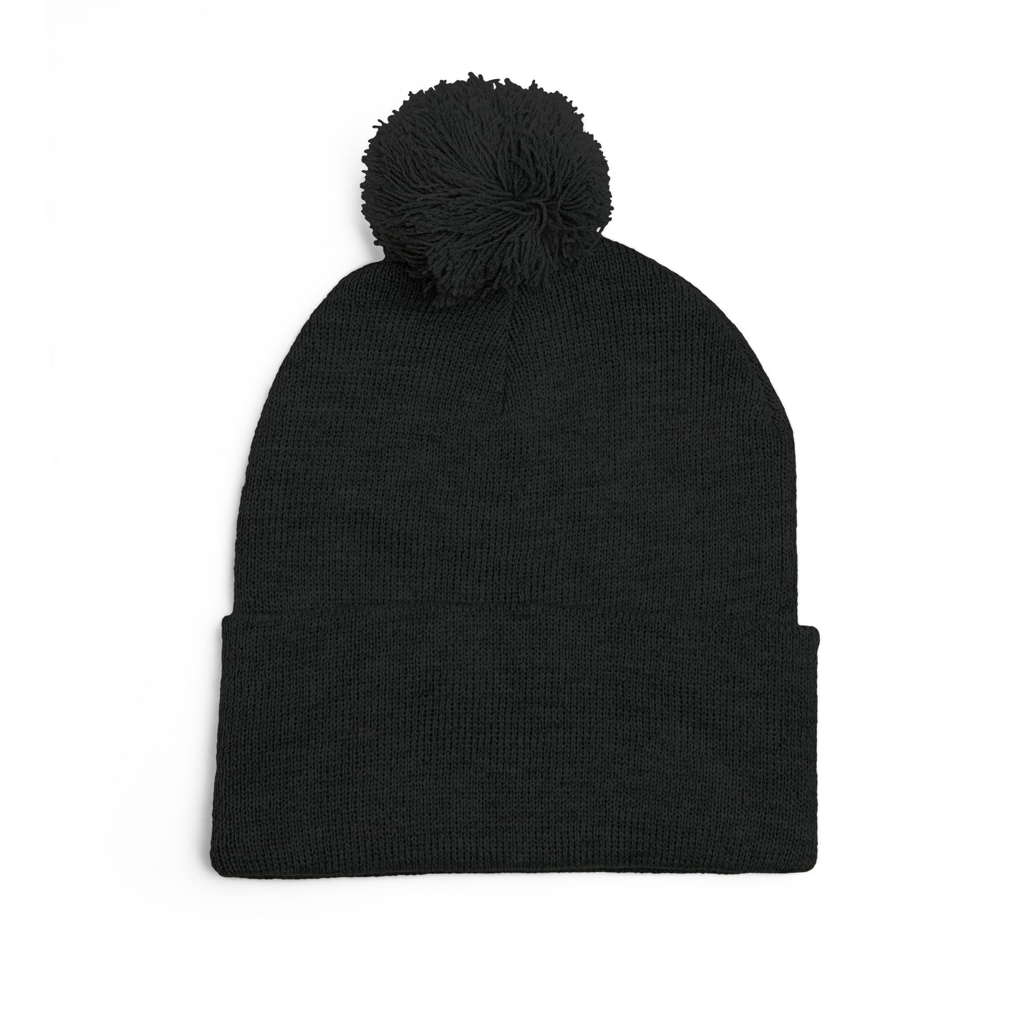 Embroidered Pom-Pom Beanie White Writing — "MISSION | 30" Because 40 Is Too Late