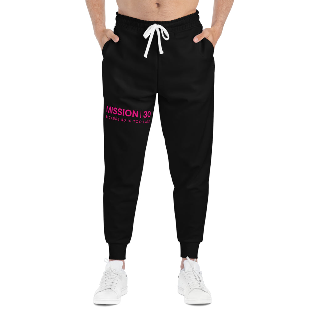 Mission 30 Athletic Joggers — "Because 40 is Too Late" Fitness Sweatpants
