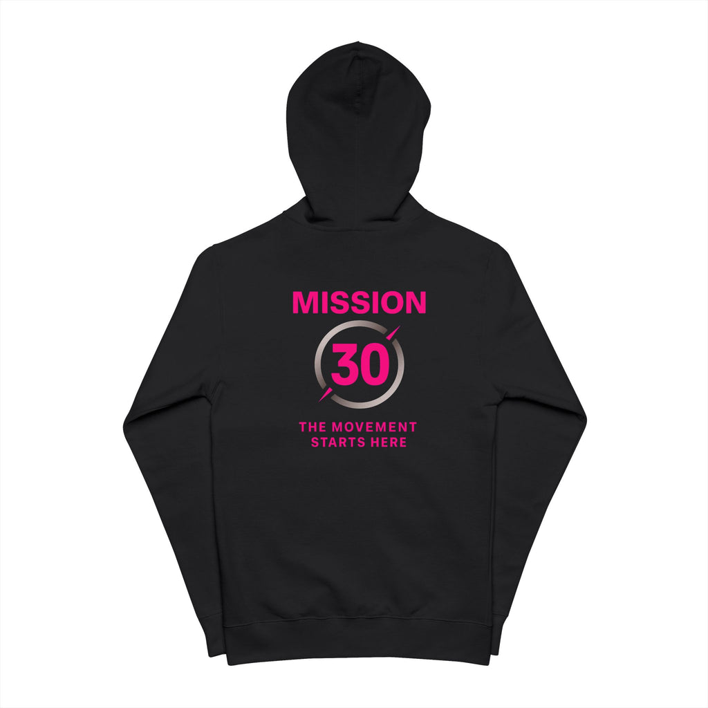 Mission 30 Zip-Up Hoodie — 'The Movement Starts Here' Fleece Jacket